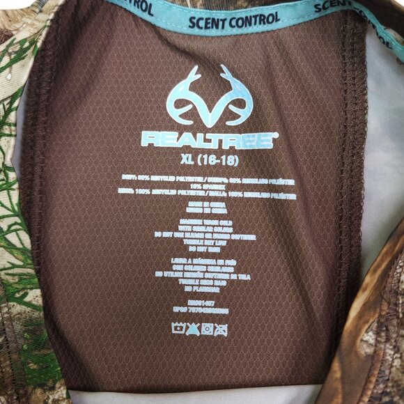 Realtree Boys Long Sleeve Camo Shirt Scent Control Size XL16-18 Stretch Vented - Picture 6 of 9